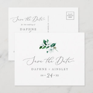 Woodland Greenery Save the Date Postcard