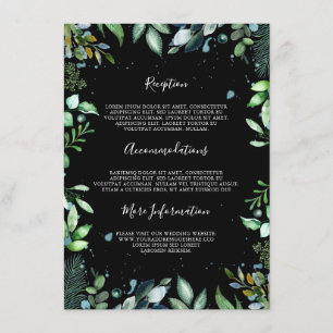Woodland Greenery Wedding Information Guest Enclosure Card