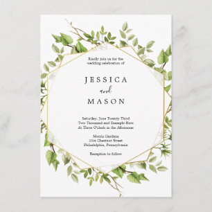 Woodland Greenery Wedding Invitation