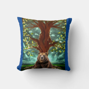 WOODLAND GRIZZLY BEAR PILLOW