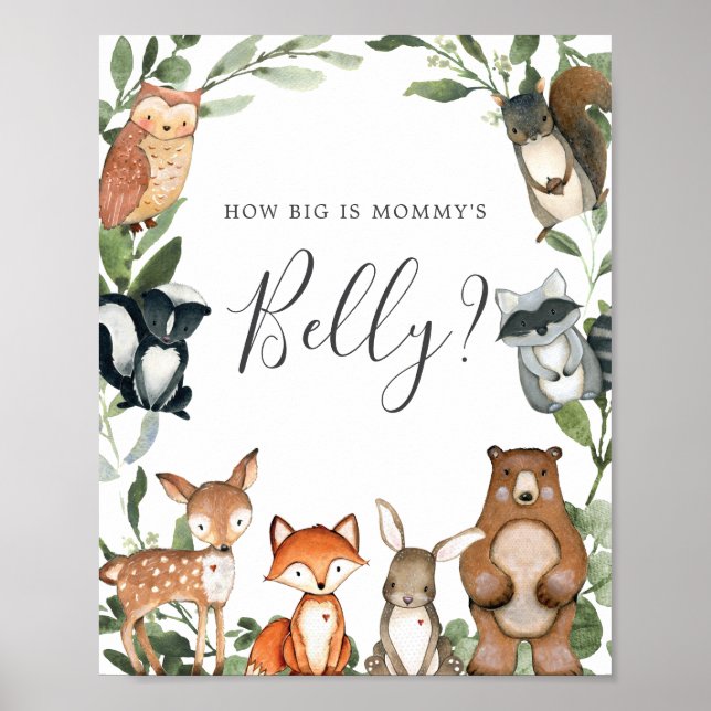 Woodland Guess How Big is Mommy's Belly Poster (Front)