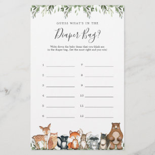 Woodland Guess What's in the Diaper Bag Card