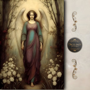 Woodland Halo Angel Soft Pastel Vintage Decoupage Tissue Paper