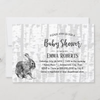 Woodland Hare Birch Trees Baby Shower