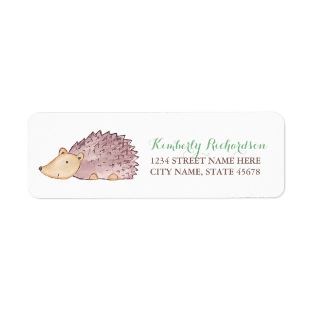 Woodland Hedgehog Address Label (Front)