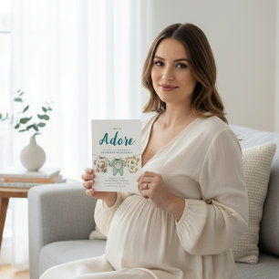 Woodland Hedgehog Baby Clothes A Boy To Adore Invitation