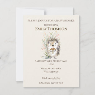 Woodland Hedgehog Baby Shower Invitation