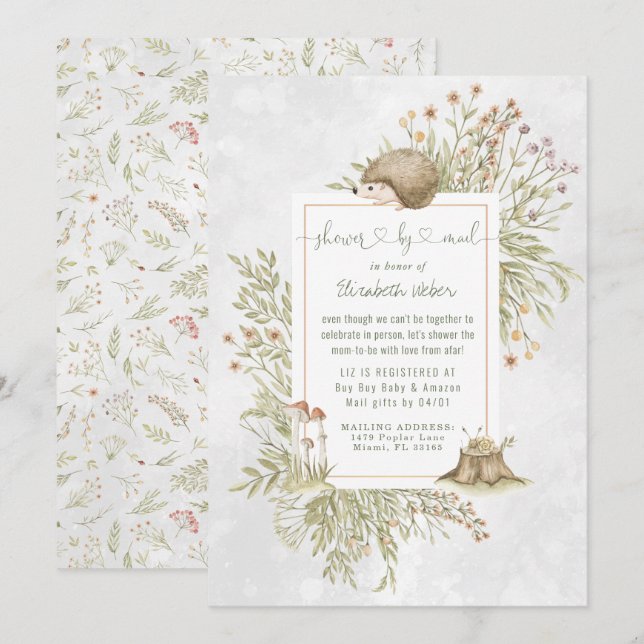 Woodland Hedgehog | Forest Baby Shower By Mail (Front/Back)