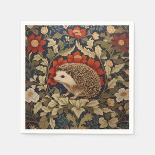 Woodland Hedgehog William Morris Inspired Napkin