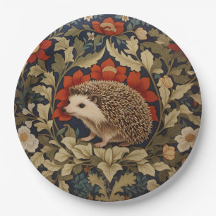 Woodland Hedgehog William Morris Inspired Paper Plate