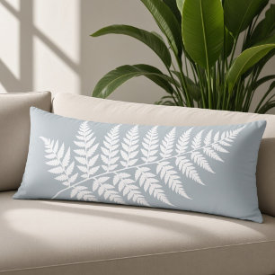 Woodland Inspired Icy Blue White Fern Body Pillow