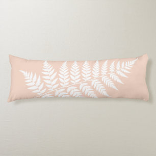 Woodland Inspired Soft Peach White Fern Body Pillow