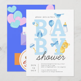 Woodland It's a boy forest friends baby shower Invitation
