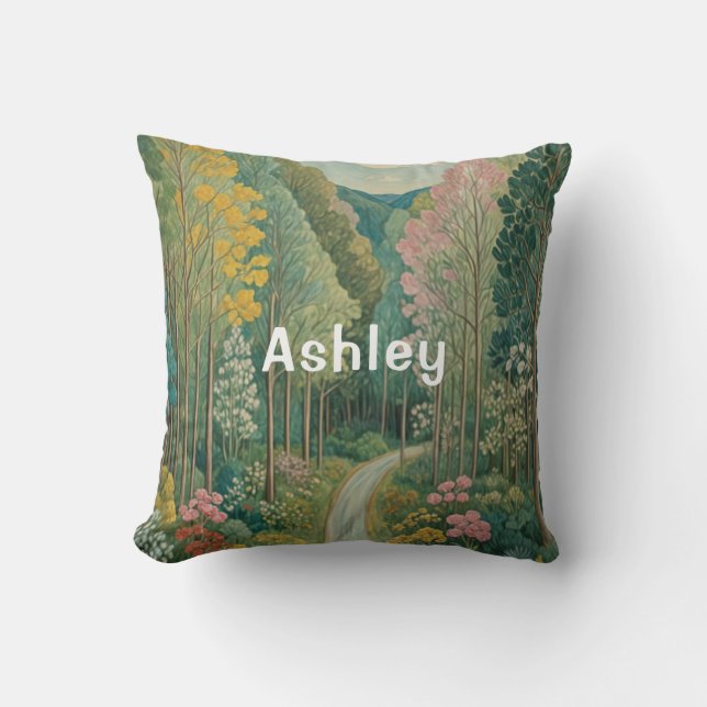 Woodland Journey Throw Pillow (Front)