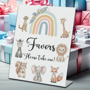 Woodland Jungle Animals Favours Pedestal Sign