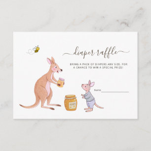 Woodland Kangaroo Baby Shower Ticket Diaper Raffle Enclosure Card
