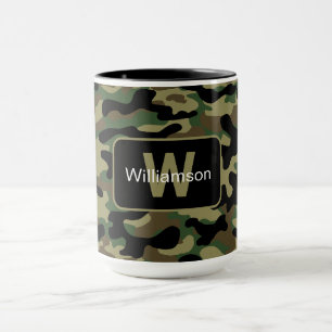 Woodland Khaki Camo With Personalization   Mug