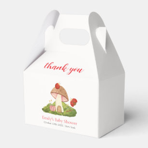 Woodland Ladybug Mushroom Baby Shower Thank You Favor Box