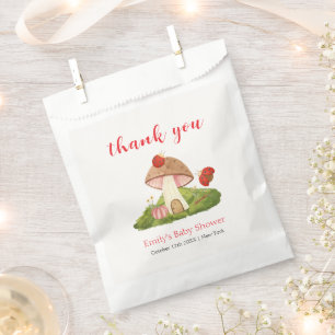 Woodland Ladybug Mushroom Baby Shower Thank You Favour Bag