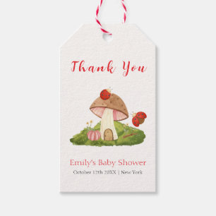Woodland Ladybug Mushroom Baby Shower Thank You Gift Tags