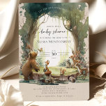 Woodland Let the Adventure Begin Baby Shower   Invitation<br><div class="desc">Introducing the Woodland Baby Shower Party Invitation! This adorable invitation features a charming woodland scene with a cute bear, butterfly, deer, fox, squirrel, raccoon, hedgehog, and owl. Our invitation is customizable, so you can easily edit the text to fit your party details. Choose from a variety of font styles and...</div>