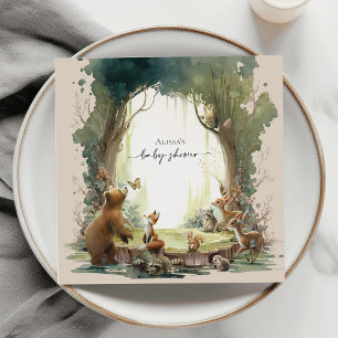 Woodland Let the Adventure Begin Baby Shower Napkin