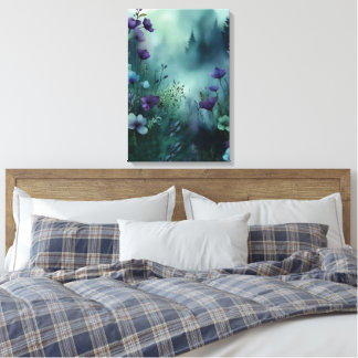 Woodland Light: Purple Flowers Canvas Print