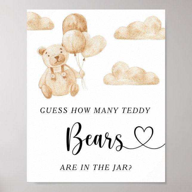 Woodland little bear guess how many teddy bears  poster (Front)