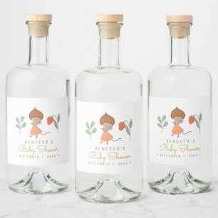 Woodland Little mause  Favor Bag Liquor Bottle Label