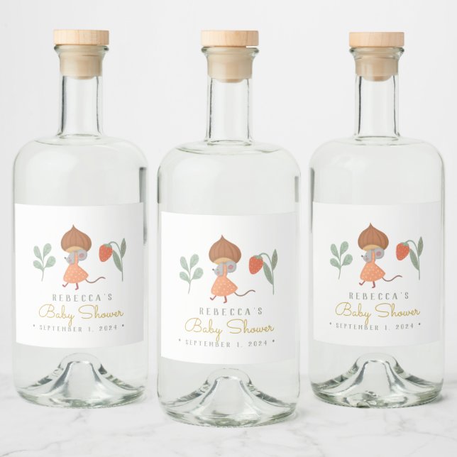 Woodland Little mause  Favour Bag Liquor Bottle Label (Bottles)
