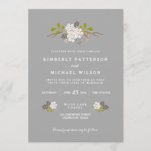 Woodland Love Floral Wedding Invitation
