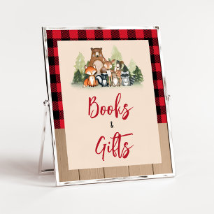 Woodland Lumberjack Baby Shower Books and Gifts Poster
