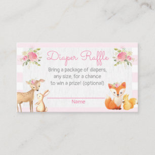 Woodland Lumberjack Baby Shower Diaper Raffle Card