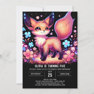 Woodland Majestic Fox Digital Birthday Invitation
