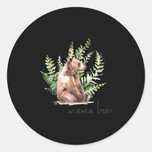Woodland Mama Bear Baby Shower  Classic Round Sticker
