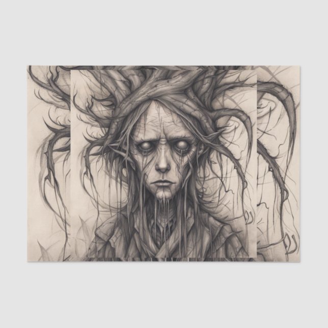 Woodland Man Forest Decoupage Paper (Front)