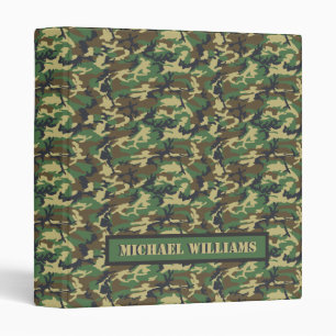 Woodland Militairy Camo Print - Personalized Binder
