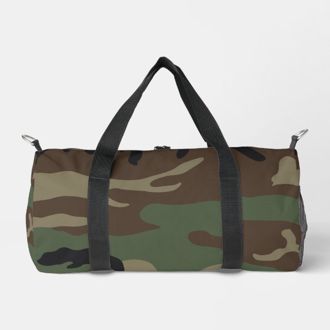 Woodland Military Camouflage Pattern Duffle Bag (Front)