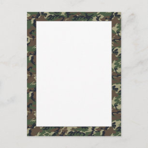 Woodland Military Camouflage Pattern Postcard