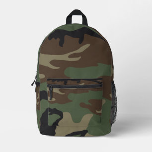 Woodland Military Camouflage Pattern Printed Backpack