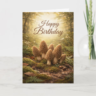 Woodland Morel Birthday Card