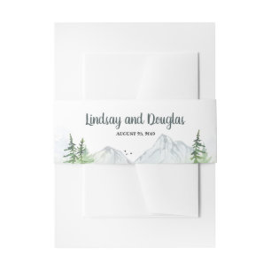 Woodland Mountains Wedding Invitation Belly Band