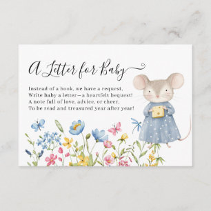 Woodland Mouse Floral a Letter to Baby Shower  Enclosure Card