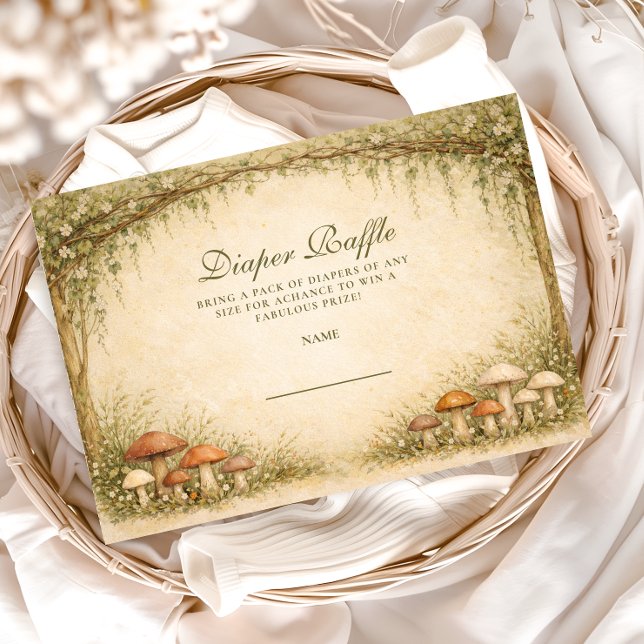 Woodland Mushroom Arch Diapper Raffle Enclosure Card (Creator Uploaded)