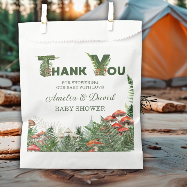 Woodland Mushroom & Fern Baby Shower Thank You Favour Bag (Creator Uploaded)