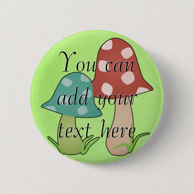 Woodland Mushrooms Button (Front)