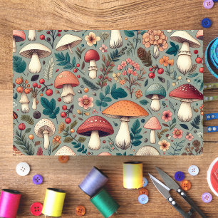 Woodland Mushrooms Collage Decoupage Tissue Paper