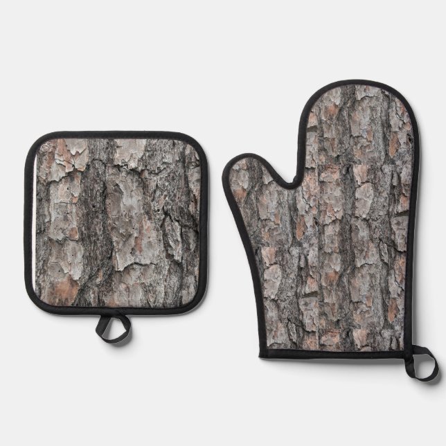 Woodland Nature Decor Oven Mitt & Pot Holder Set (Front)