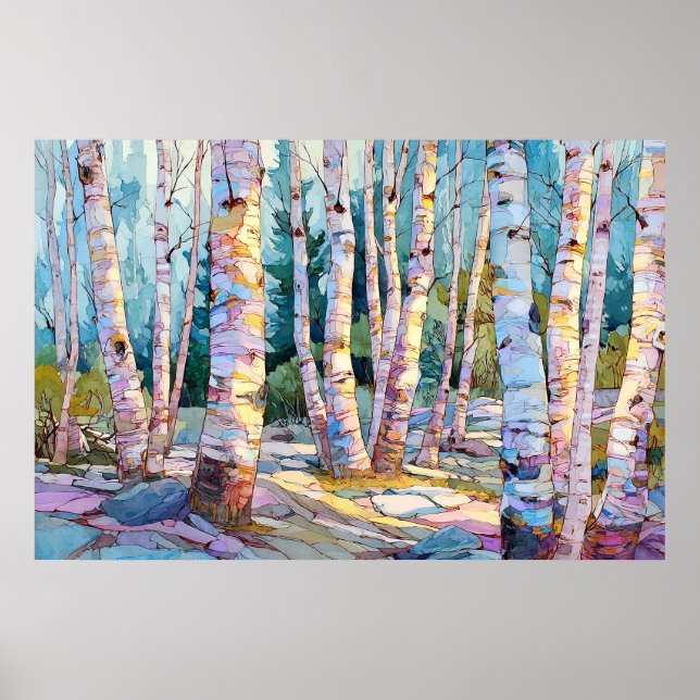 Woodland Nature Wall Decor, Forest Wall Art Print (Front)