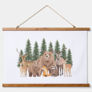 Woodland Nature Wild Animals Nursery Decor Hanging Tapestry